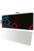 SonicTouch Renkli Kareler Siyah Gamer Oyuncu Dikişsiz Sıvı Geçirmez Klavye Mouse Pad 32x70Cm - 3