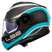 LS2 STROBE 2 VICTORY MAT TITANIUM-BEYAZ-METAL MAVİ KASK - 2