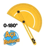 Plastik Açı Bulucu Gönye 0-180° Derinlik Kare Köşe Cetvel Ölçme Kaynakçı Mimar Marangoz Çizim - 1