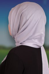 İkinciten Leya Soft Pamuk Şifon Şeritli Şal 190x75 cm Açık Gri - 2