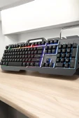 Q Klavye RGB Işıklı Klavye Ve Mouse Seti Kablolu Mouse Hediyeliş - 3
