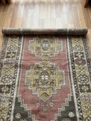 127x217 cm Küçük Türk Halı, El Dokuma Yün Halı, Benzersiz Motifler, Vintage Bohem Zemin Halısı, Sıcak Şık Ev Dekor - 6