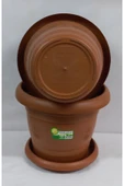 Hak Plastik 2 Adet Yuvarlak Saksı 3 Lt No 3 Yükseklik . Derinlik 20 Cm Genişlik 23. 19 . 15 Cm - 2