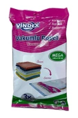 Vindex Vakumlu Giyisi Yastık Yorgan Saklama Torbası Poşeti Hurç - Mega - 100x130 Cm. - 3 Paket thumbnail 2