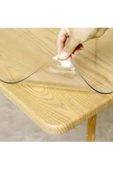polset Şeffaf Masa Örtüsü 1,7 Mm 80 Cm X 130 Cm Kalın Pvc Kaymaz Masa Örtüsü Koruyucu 80 Cm X 130 Cm - 1