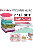 Vakum Hurcu Dekorev Vakumlu Poşet 3 Adet 50 X 70 Cm 2 Adet 55 X 90 Cm 2 Adet 80 X 100 Cm Vakumlu Torba Hurç thumbnail 1