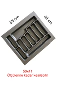 Tempo Gri Renk Çekmece Içi Düzenleyici Kaşıklık T-2255 / 55x49 Cm - 1