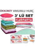 Vakum Hurcu Dekorev Vakumlu Poşet 3'lü Set Vakumlu Hurç Vakumlu Torba L + Xxl + Jumbo 3 Adet Birden thumbnail 1