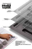 Ersa 62cm X 449cm Çekmece Içi Kaşıklık Gri (53X40 CM'E KADAR KESİLEBİLİR) - 3