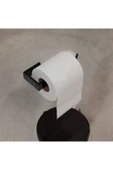 ESER Metal Mat Siyah Wc Kağıtlık Tuvalet Kağıtlığı Tuvalet Kağıdı Askısı Yapışkanlı Tasarım - 2
