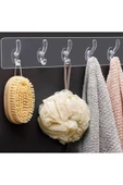 BAYSA Kendinden Yapışkanlı Güçlü Şeffaf 5 Li Askılık Kapı Arkası Mutfak Duvar Banyo Düzenleyici Askı - 3