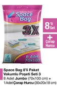 Space Bag Vakumlu Poşet Seti 8 Adet 70x100 + 1 Adet Çorap Hurcu - 1