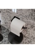 ESER Metal Mat Siyah Wc Kağıtlık Tuvalet Kağıtlığı Tuvalet Kağıdı Askısı Yapışkanlı Tasarım - 1