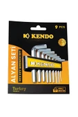 Kendo | Alyan Seti, 9 Parçalı Standart Ölçü, Nikel Kaplama Allen Anahtarı Seti - 3
