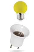 Noas Led Gece Lambası Ampulu Duy Fişli + 1w Enerji Tasarruflu Duylu Renkli Sarı Işık - 1