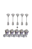AynurLED Aynur 5 Adet 9w Led Ampul E27 Duy Normal Işık (4000 K) + 5 Adet Porselen Muhafazalı Askı Tij Takımı - 2