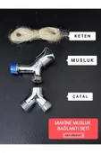 Karamsu Çamaşır Makinesi Bağlantı Seti Makine Musluk Makine Çatal Keten - 2