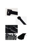 ZENİTH 100 Adet Siyah Plastik Kelepçe Cırt Kablo (3,6x200mm) - 3