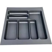 DİZAYNAKS Versa Antrasit Dokulu Çekmece İçi Kare Antibakteriyel Plastik Kaşıklık 33 X 49 - 1