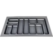 DİZAYNAKS Versa Antrasit Dokulu Çekmece Içi Kare Antibakteriyel Plastik Kaşıklık 85 X 49 - 1