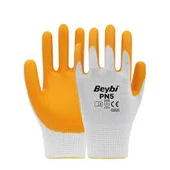 Beybi Pn5 Sarı Polyester Örme Nitril Iş Eldiveni 9 Beden 12 Çift - 1