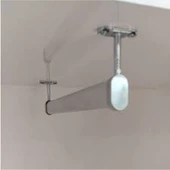 FSM Alüminyum 25 Cm Dolap Içi Oval Elbise Askı Borusu 2 Adet Tavan Askı Aparatı Vidaları - 1