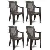 Besa 6 Adet Elegance Rattan Efektli Plastik Sandalye Bahçe Balkon Sandalyesi - 1