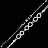 Sonsuzluk Tasarımlı Şık 925 Ayar Gümüş Bileklik thumbnail 1