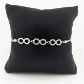 Sonsuzluk Tasarımlı Şık 925 Ayar Gümüş Bileklik thumbnail 2