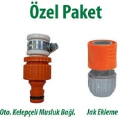 Üzümcü Oto.Kelepçeli Musluk Bağlantı. Kod:128 ve 1/2" Jak Ekleme Kod:180 - 1