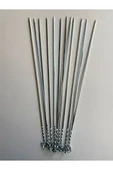 EYMHOME 12 adet Kare Ciğer Şişi 50 cm , Et Mangal Şiş (uzunluk 50 cm , Kalınlık 3 mm) - 1