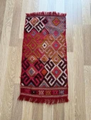 47x90 cm Küçük Boy Renkli Türk Kilim, Koçboynuzu Motifi, El Dokuma Vintage Kilim, Bohem Stili Kilim - 6