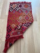 47x90 cm Küçük Boy Renkli Türk Kilim, Koçboynuzu Motifi, El Dokuma Vintage Kilim, Bohem Stili Kilim - 3