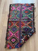 66x121 cm Küçük Boy Canlı Renkli Kilim, Geometrik ve Akrep Motifli, El Dokuma Vintage Kilim, Harika Ev Dekoru - 5