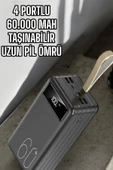 Powerbank 60.000 MAH Dijital Göstergeli 4 Portlu Taşınabilir - 2