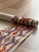 104x64 cm Küçük Açık Renkli Türk Kilimi, El Dokuma Vintage Halı, Eşsiz Bohem Kilim, Şık Ev Dekoru Hediyesi - 8