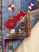 53x70 cm Küçük Türk Halı, El Dokuma Yün Halı, Giriş için Zemin Halısı, Vintage Bohem Ev Dekoru, Şık Küçük Halı - 7