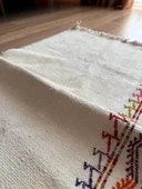 104x64 cm Küçük Açık Renkli Türk Kilimi, El Dokuma Vintage Halı, Eşsiz Bohem Kilim, Şık Ev Dekoru Hediyesi - 2