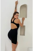Vücuda Oturan Sırt Dekolteli Mini Elbise - 7