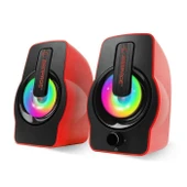 Rampage Rms-G7 Falsetto 1+1 Usb Kırmızı 6W Hoparlör Rgb Ledli thumbnail 2