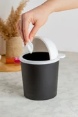 Qlux Hippo Çöp Kovası Siyah Beyaz L-00586 - 2