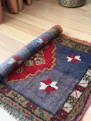 53x70 cm Küçük Türk Halı, El Dokuma Yün Halı, Giriş için Zemin Halısı, Vintage Bohem Ev Dekoru, Şık Küçük Halı - 5