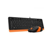 A4 TECH F1010 USB Q Trk Optic Mouse Siyah/Turuncu Standart Klavye - Mouse Set thumbnail 2