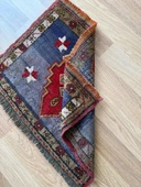 53x70 cm Küçük Türk Halı, El Dokuma Yün Halı, Giriş için Zemin Halısı, Vintage Bohem Ev Dekoru, Şık Küçük Halı - 4