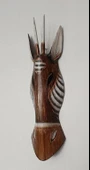 Ahşap El Yapımı Otantik Afrika Zebra 53 cm Maske Duvar Bahçe Cafe Süsleri - 3