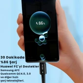 Essager Led Işıklı 2Metre QC4.0 PD 60W Type C To Type C Şarj Kablosu Örgü Kopmaz Şarj Akım Korumalı thumbnail 3