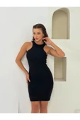 Vücuda Oturan Sırt Dekolteli Mini Elbise - 5