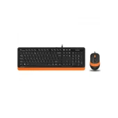 A4 TECH F1010 USB Q Trk Optic Mouse Siyah/Turuncu Standart Klavye - Mouse Set thumbnail 1