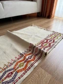 104x64 cm Küçük Açık Renkli Türk Kilimi, El Dokuma Vintage Halı, Eşsiz Bohem Kilim, Şık Ev Dekoru Hediyesi - 6