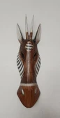 Ahşap El Yapımı Otantik Afrika Zebra 53 cm Maske Duvar Bahçe Cafe Süsleri - 1